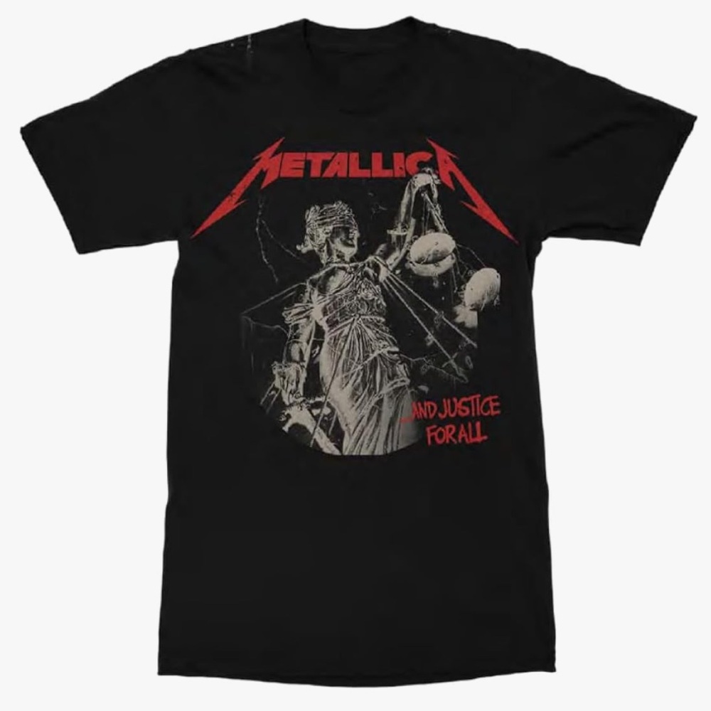 Metallica "Justice For All" Black Graphic T-Shirt Unisex Size Medium - Picture 2 of 10